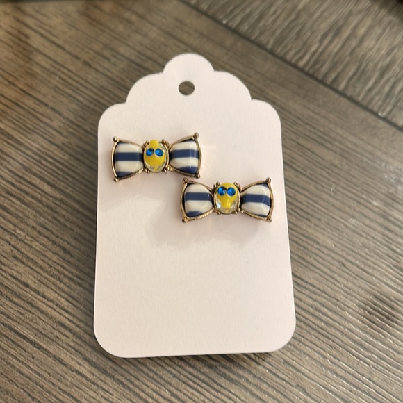 Betsy Johnson Ship Shape Bows with Yellow Skulls, Studs - Picture 10 of 12